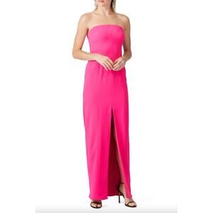 jay godfrey hot pink dress Jay Godfrey Hot Pink Hays Off-The-Shoulder Pleated Midi Full Skirt Dress Size 4